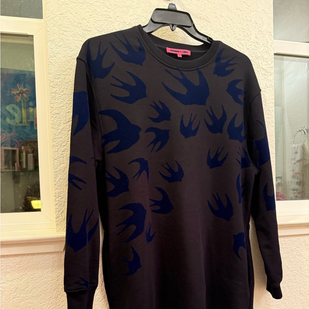 McQ by Alexander McQueen Authentic & Iconic Black Swallow Sweater Dress Large